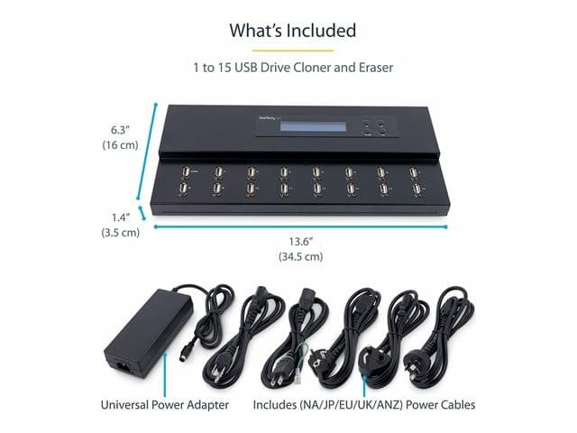 StarTech.com Standalone USB Duplicator - USB Duplicator and Eraser - USB 3.0, 2.0, 1.1 - 1:15 USB Flashdrive - USB Thumb Drive (USBDUPE115) - USB drive duplicator - TAA Compliant - Image 2