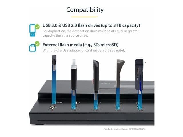 StarTech.com Standalone USB Duplicator - USB Duplicator and Eraser - USB 3.0, 2.0, 1.1 - 1:15 USB Flashdrive - USB Thumb Drive (USBDUPE115) - USB drive duplicator - TAA Compliant - Image 7