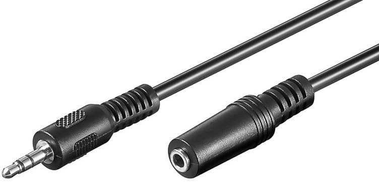 Microconnect AUDLR10 3.5mm Minijack Audio Extension Cable, 10m, Male to Female, Black - Image 1