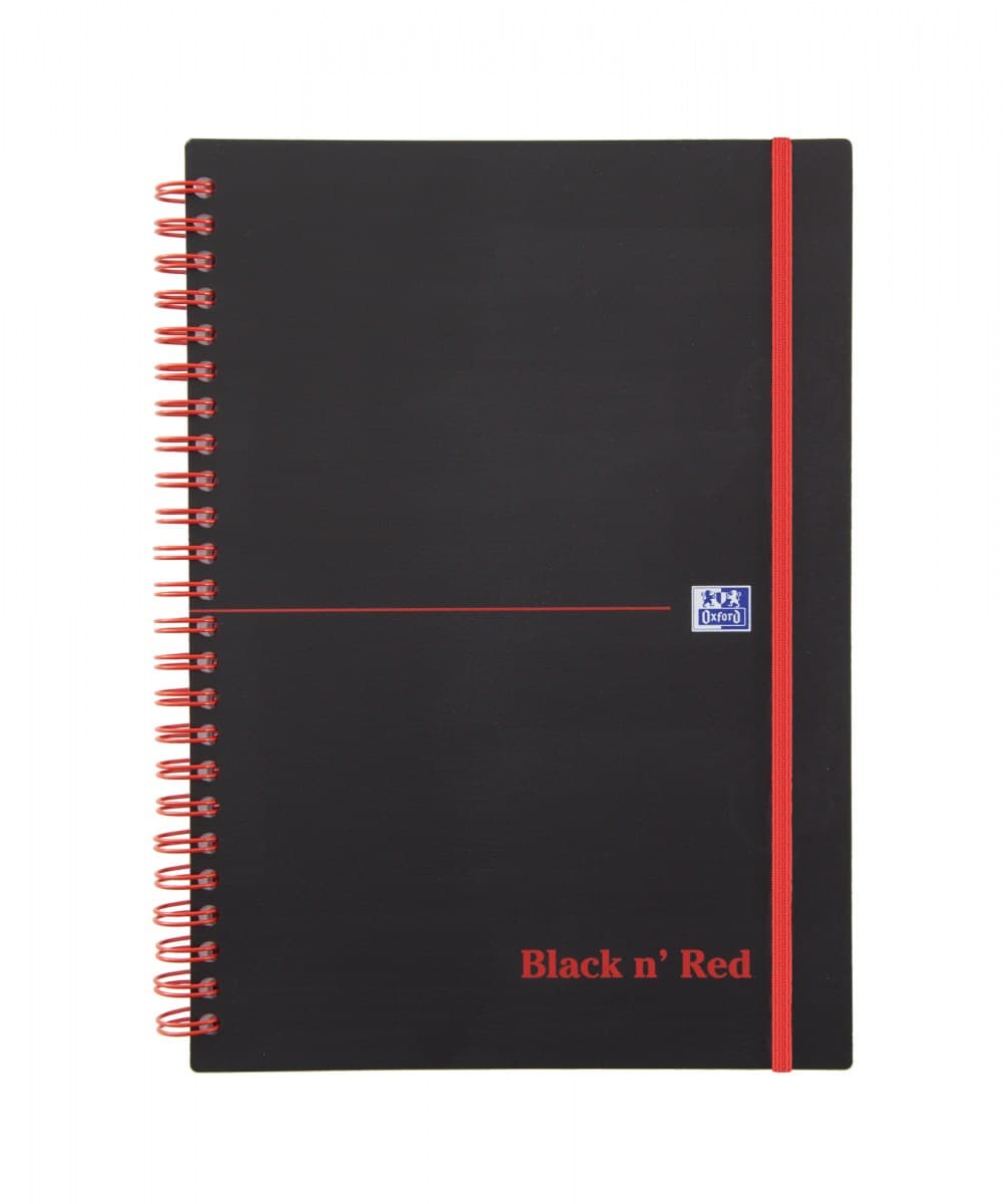 Black n` Red Wirebound Ruled Polypropylene Notebook A5 Pack of 5