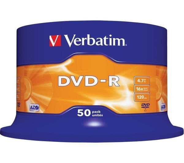 VERBATIM Azo 16x Speed DVD-R Blank DVDs - Pack of 50 - Image 1