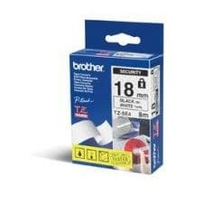 Brother TZESE4 Black on White 8M x 18mm Security Tape - Image 1