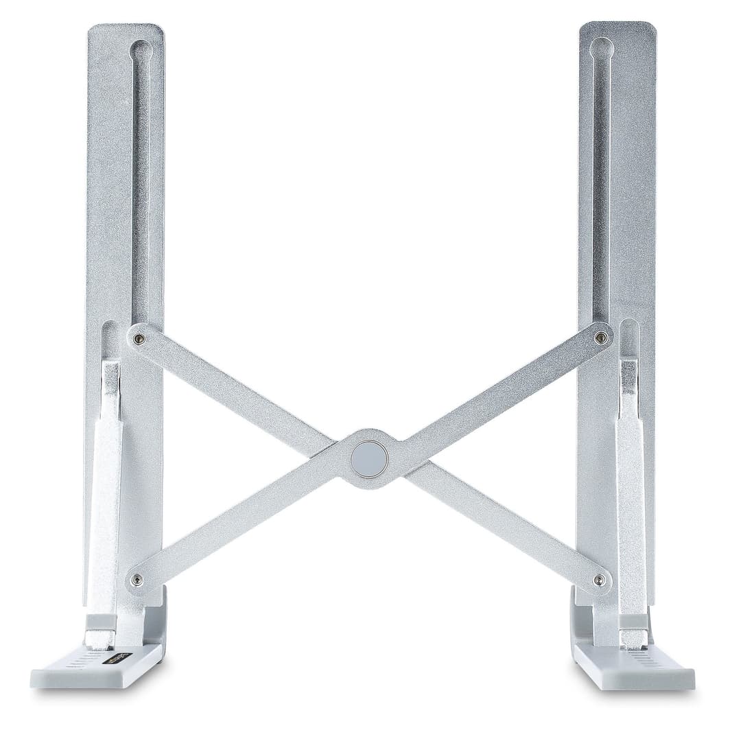 StarTech.com Foldable Laptop Riser Stand, Portable Height Adjustable Ergonomic Laptop Stand, Ventilated Aluminium Frame Supports 22lb (10Kg), Tilt/Raised/Angled Laptop/Tablet Stand, Collapsible Design - Image 4