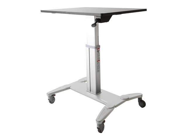 StarTech.com Mobile Standing Desk, Portable Sit Stand Ergonomic Height Adjustable Cart on Wheels, Rolling Computer/Laptop Workstation Table w/ Locking One-Touch Lift for Teachers/Student - Mobile Computer Table (STSCART) stand - for notebook / keyboard /