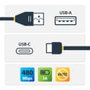 StarTech.com 1ft (30cm) USB-A to USB-C Fast Charging Cable, Rugged, Right-Angled, Charge & Sync, 3A, USB 2.0, TPE Jacket and Aramid Fiber - USB Charging Cord thumbnail 2