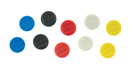 Nobo Magnetic Whiteboard Magnets 10 pack 38mm Coloured Magnets - Image 1