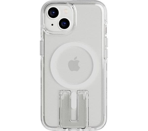 TECH21 Evo Crystal Kick iPhone 14 Case with MagSafe - Clear & White - Image 1