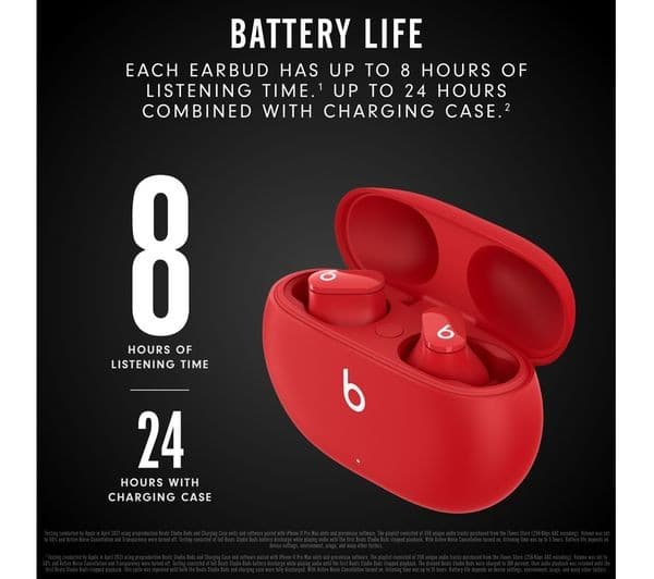 BEATS Studio Buds Wireless Bluetooth Noise-Cancelling Earbuds - Red - Image 10