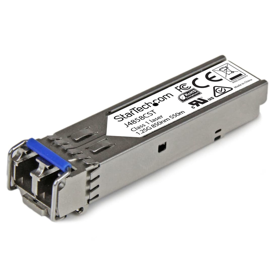 StarTech.com HP J4858C Compatible SFP Transceiver Module - 1000BASE-SX~HPE J4858C Compatible SFP Module - 1000BASE-SX - 1GbE Multi Mode Fiber Optic Transceiver - 1GE Gigabit Ethernet SFP - LC 550m - 850nm - DDM HPE 1400, 1700, 1820 - Image 1