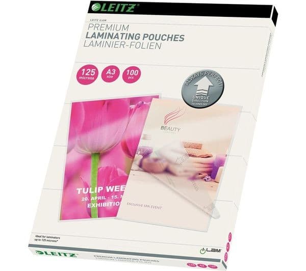 LEITZ iLAM Gloss Laminating Pouches A3 125 Micron - Pack of 100 - Image 1