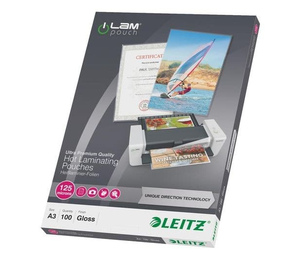 LEITZ iLAM Gloss Laminating Pouches A3 125 Micron - Pack of 100 - Image 4