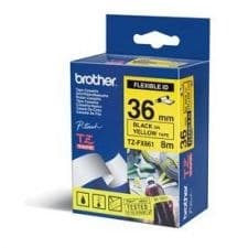 Brother TZEFX661 Black on Yellow 8M x 36mm Flexi Tape - Image 1