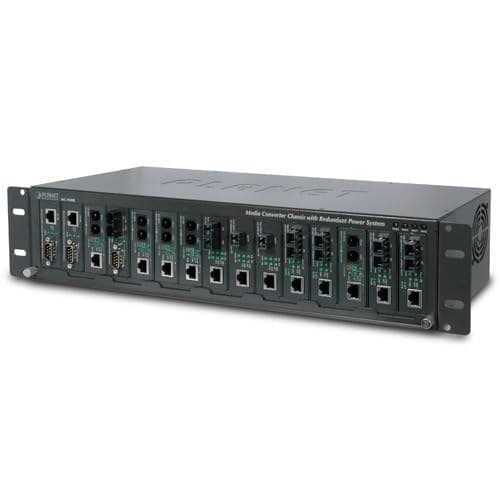 Planet 15-Slot 48,3cm19Zoll Medienkonverter Chassis mit redundanter Energie-Option
