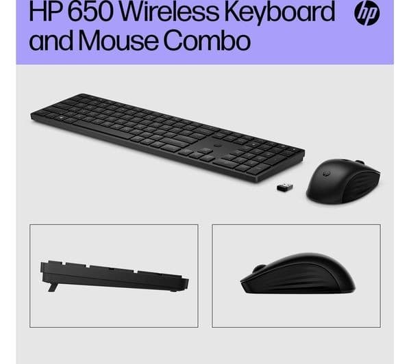 HP 650 Programmable Wireless Keyboard & Mouse Set - Black - Image 2