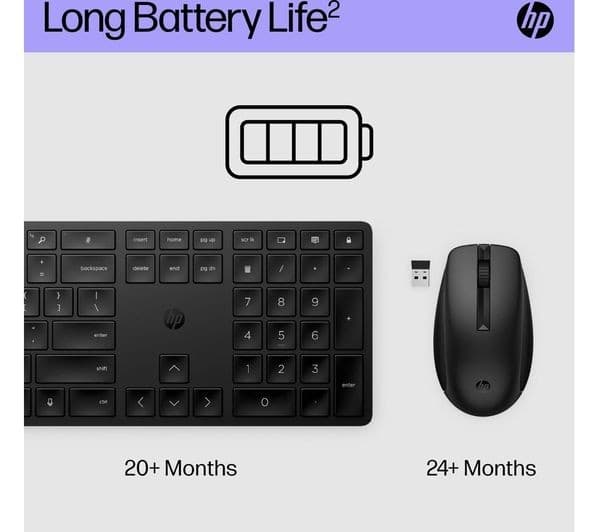 HP 650 Programmable Wireless Keyboard & Mouse Set - Black - Image 5