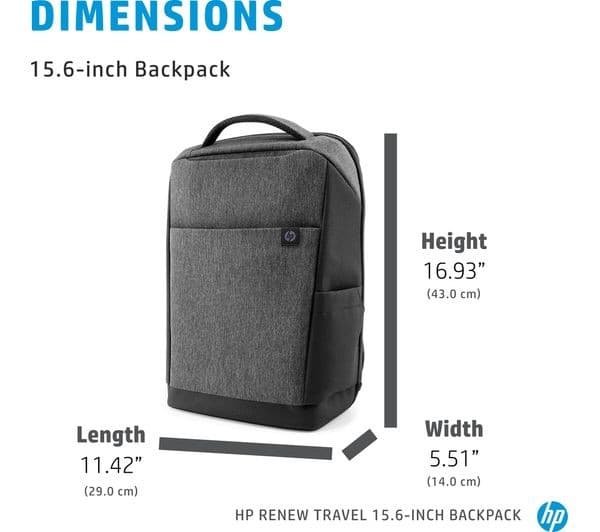 HP Renew Travel 15.6" Laptop Backpack - Grey - Image 4