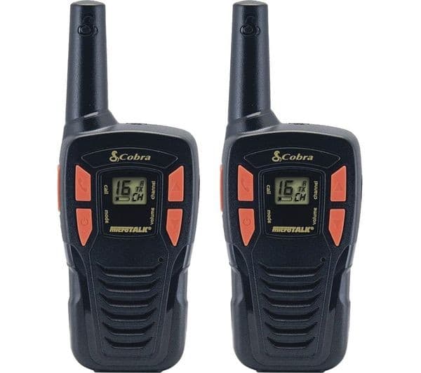 COBRA AM255 Walkie Talkie - Twin Pack, Black & Orange - Image 1