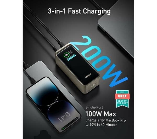 ANKER Prime 20000 mAh Portable Power Bank - Black - Image 2