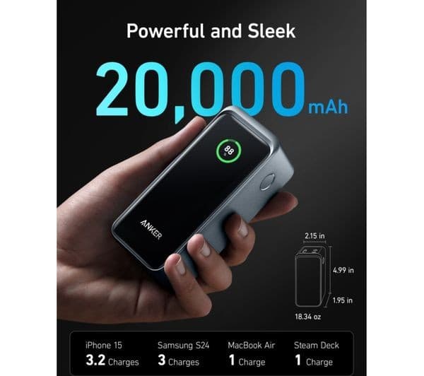 ANKER Prime 20000 mAh Portable Power Bank - Black - Image 9