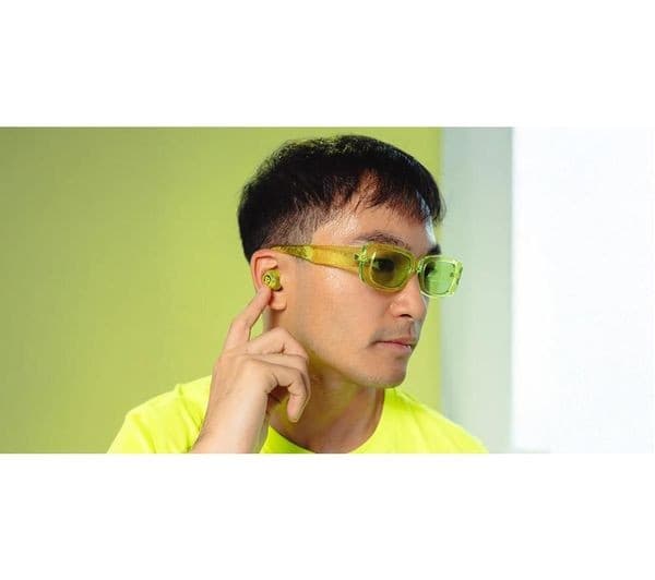 JLAB Go POP ANC Wireless Bluetooth Noise-Cancelling Earbuds - Transparent Neon Green - Image 6