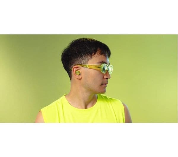 JLAB Go POP ANC Wireless Bluetooth Noise-Cancelling Earbuds - Transparent Neon Green - Image 7