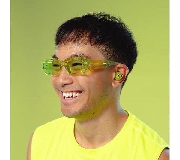 JLAB Go POP ANC Wireless Bluetooth Noise-Cancelling Earbuds - Transparent Neon Green - Image 8
