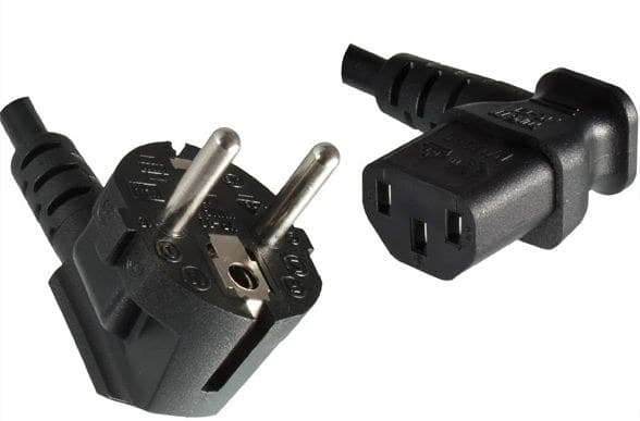 MicroConnect Power Cord Schuko (CEE 7/7) Angled to IEC C13 Angled, 1.8m, Black (PE010518L) - Image 1