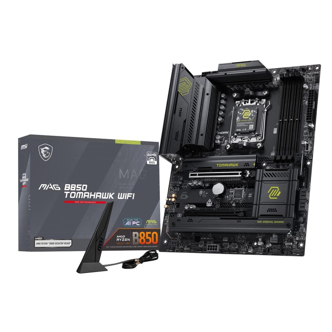 MSI MAG B850 TOMAHAWK WIFI AMD B850 Socket AM5 ATX Motherboard - Image 1