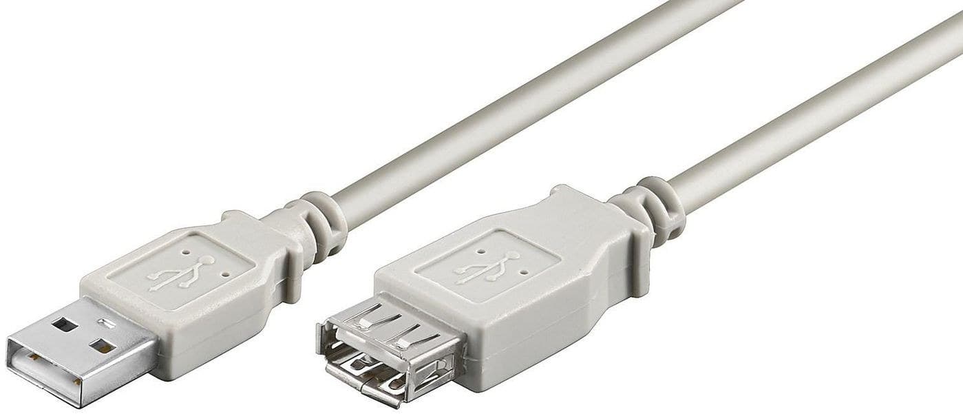 Microconnect USB 2.0 Extension Cable A Male to A Female 0.1m - Grey
