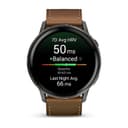 Garmin Venu 4 45mm GPS Smartwatch with Black Silicone and Brown Leather Bands - Brown thumbnail 2