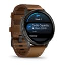 Garmin Venu 4 45mm GPS Smartwatch with Black Silicone and Brown Leather Bands - Brown thumbnail 3