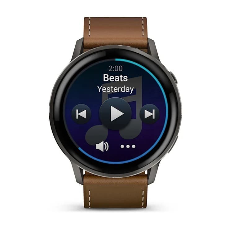 Garmin Venu 4 45mm GPS Smartwatch with Black Silicone and Brown Leather Bands - Brown - Image 4