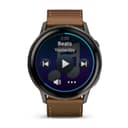 Garmin Venu 4 45mm GPS Smartwatch with Black Silicone and Brown Leather Bands - Brown thumbnail 4