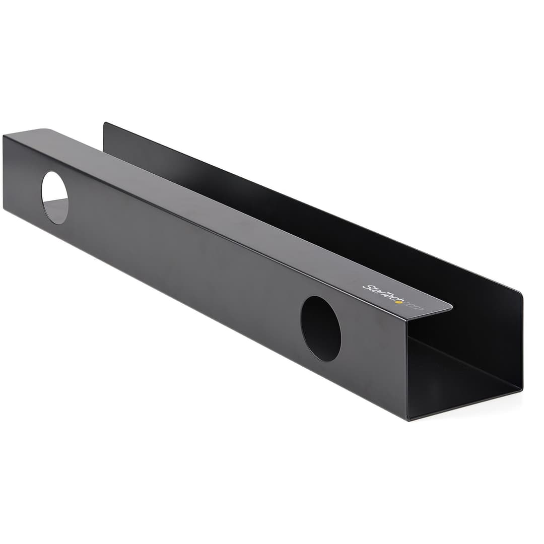 StarTech.com Under Desk Cable Management Tray - Office/Standing Desk Cable Tray Organizer - Desk/Table Mount Holder for Cords/Wire/Power Strip - Computer Cable Manager - 23-1/2"L x 4-1/2"D - Image 3