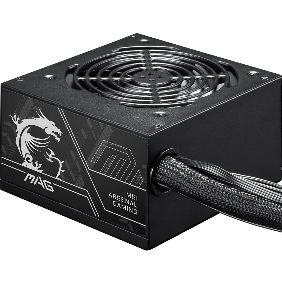 MSI MAG A650BN PCIE5 II Power Supply Unit, 650W, 80 PLUS Bronze, ATX 3.1, PCIe 5.1 GPU Support, Native 12V-2x6, Dual-color 12V-2x6 connector, ATX PSU, Black Flat Cables - Image 1