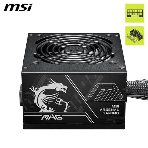 MSI MAG A650BN PCIE5 II Power Supply Unit, 650W, 80 PLUS Bronze, ATX 3.1, PCIe 5.1 GPU Support, Native 12V-2x6, Dual-color 12V-2x6 connector, ATX PSU, Black Flat Cables - Image 5