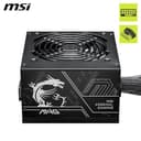 MSI MAG A650BN PCIE5 II Power Supply Unit, 650W, 80 PLUS Bronze, ATX 3.1, PCIe 5.1 GPU Support, Native 12V-2x6, Dual-color 12V-2x6 connector, ATX PSU, Black Flat Cables thumbnail 5