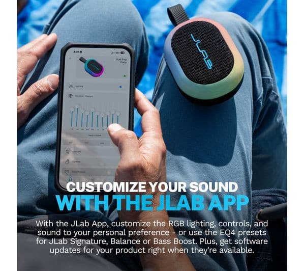 JLab Pop Party Portable Bluetooth Speaker - Black - Image 7