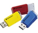 Verbatim Store 'n' Click USB 3.2 Gen 1 Flash Drive 16GB - Pack of 3 (Red, Blue & Yellow) thumbnail 1