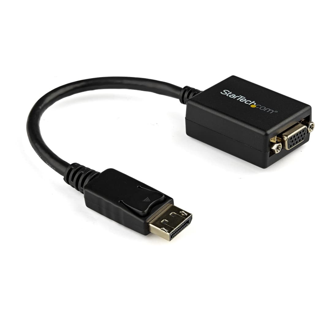 StarTech.com DisplayPort to VGA Adapter - Active DP to VGA Converter - 1080p Video - DisplayPort Certified - DP/DP++ Source to VGA Monitor Cable Adapter Dongle - Latching DP Connector - Image 1