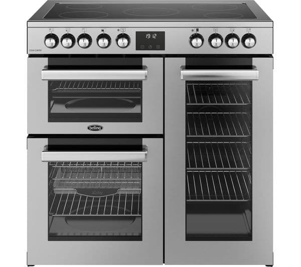 BELLING Cookcentre 90E Electric Ceramic Range Cooker - Stainless Steel & Chrome - Image 1