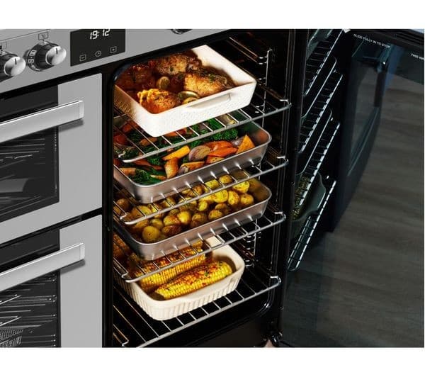 BELLING Cookcentre 90E Electric Ceramic Range Cooker - Stainless Steel & Chrome - Image 2
