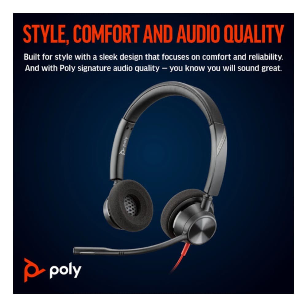 Poly Blackwire 3320 Stereo USB-C Headset - Image 3