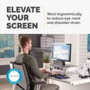 Fellowes Computer Monitor Stand with 5 Height Adjustments - Office Suites Monitor Riser with Storage Tray - Ergonomic Adjustable Monitor Stand for Computers - Max Weight 36KG/Max Size 28" - Graphite thumbnail 2