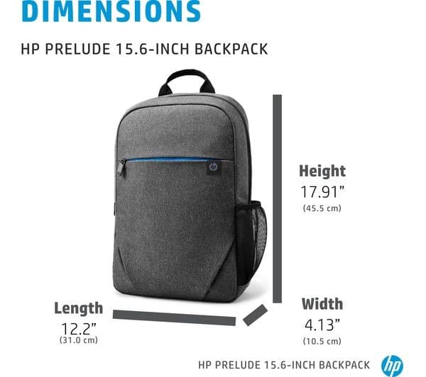 HP Prelude 15.6” Laptop Backpack - Grey - Image 2