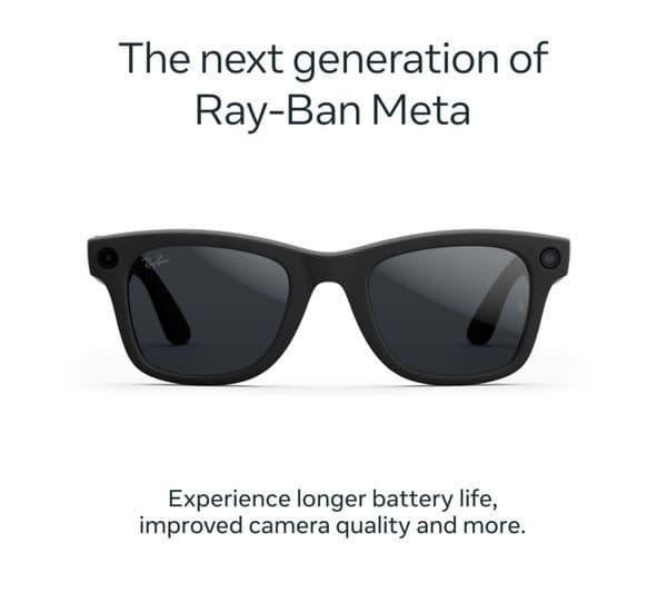 RAY-BAN Meta Wayfarer (Gen 2) Glasses - Matte Black with Clear to Grey Transitions Lenses - Image 2