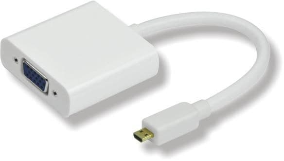 Microconnect HDMIDVGA HDMI Micro (Type D) - VGA Adapter M-F, 25cm, 1080p, White