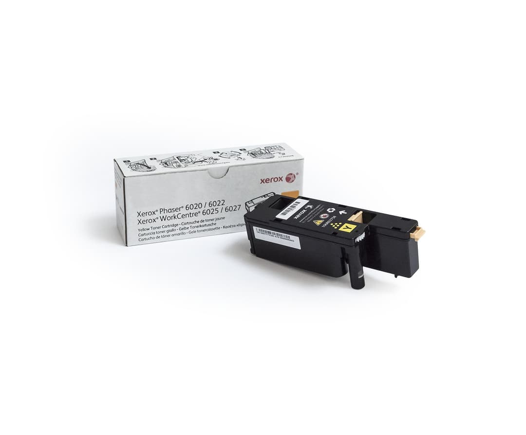 Xerox Genuine Phaser® 6020​/​6022, WorkCentre® 6025​/​6027 Yellow Standard capacity Toner Cartridge (1000 Pages) - 106R02758 - Image 1