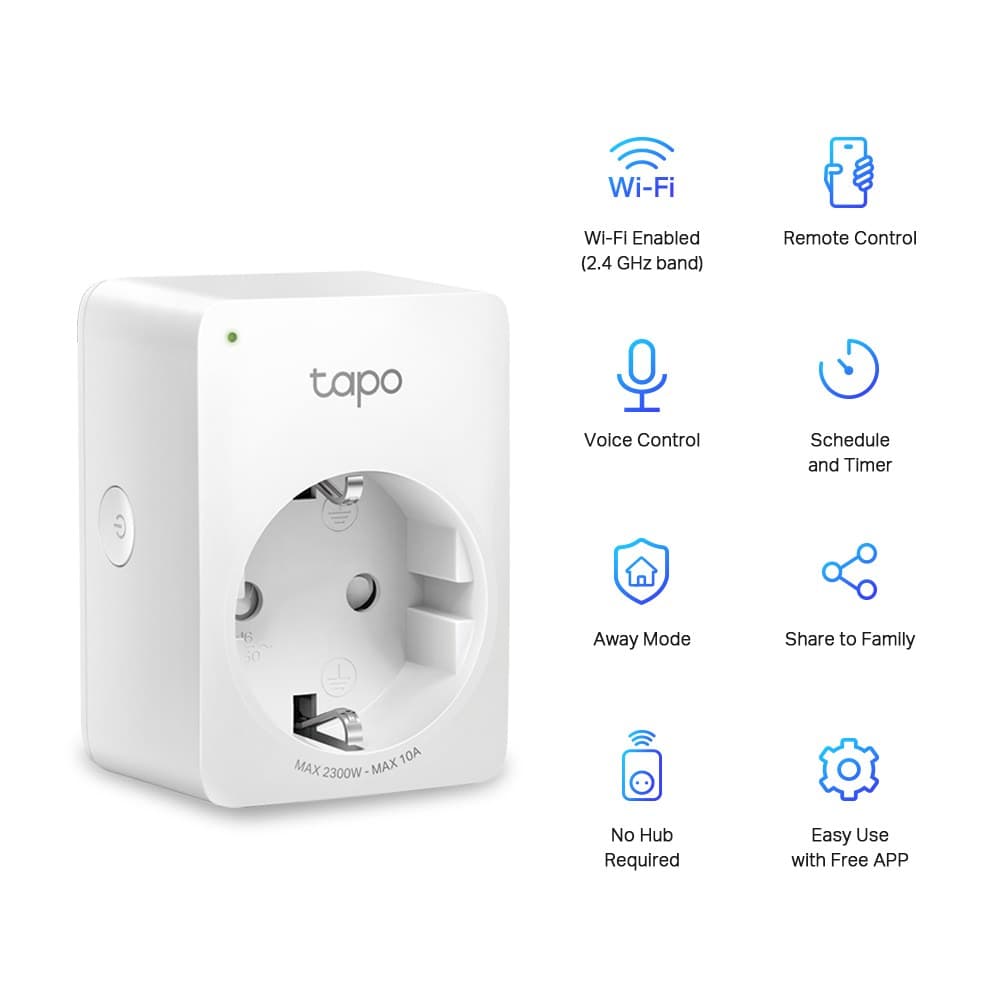 TP-Link Tapo P100 (4-pack) smart plug 2300 W White - Image 2