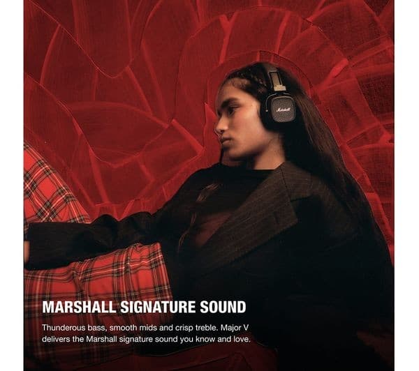 Marshall Major V Wireless On-Ear Headphones - Black - Image 2